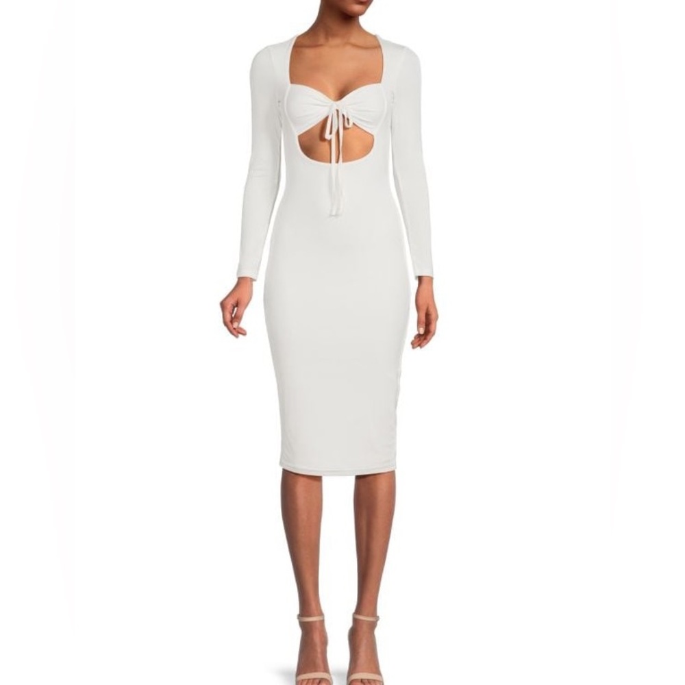 (A8) AREA STARS White Sheath Dress, Size Large, NWT‎